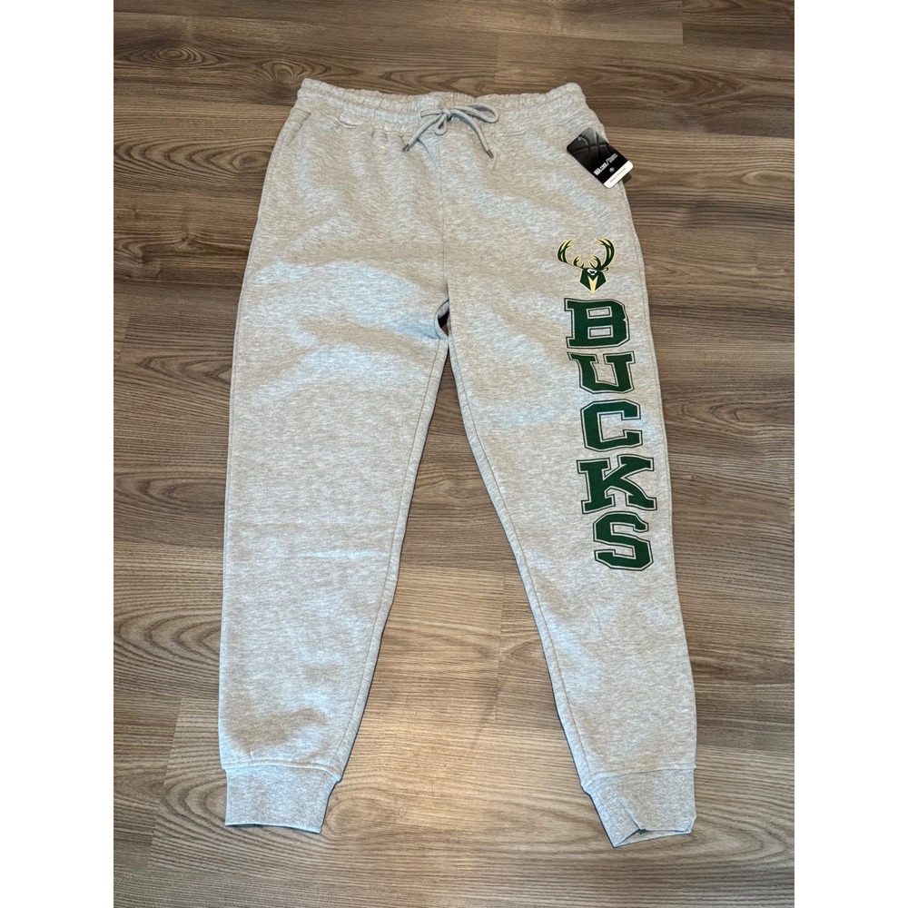 NBA Ultra Game Milwaukee Bucks Mens Jogger Sweatpants Gray size Large NWT